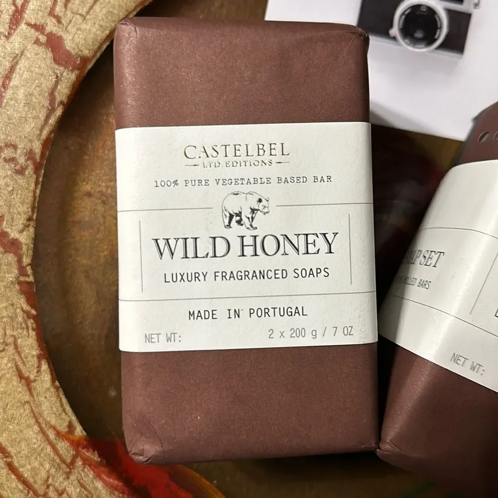 CASTELBEL LIMITED EDITION Triple Milled Wild Honey Scented Soap Bars 4pk